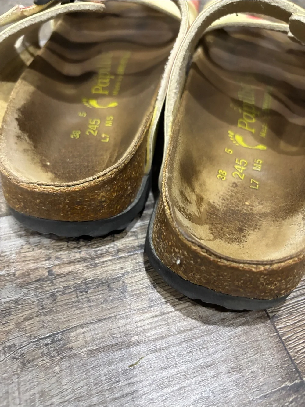 Birkenstock Women’s Triple-Strap Floral Sandals in Yellow and Pink